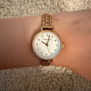 Anne Klein Gold and White Classic Watch